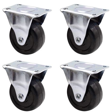 Buy Luomorgo Pcs Casters Heavy Duty Inch Rubber Black Caster Wheels