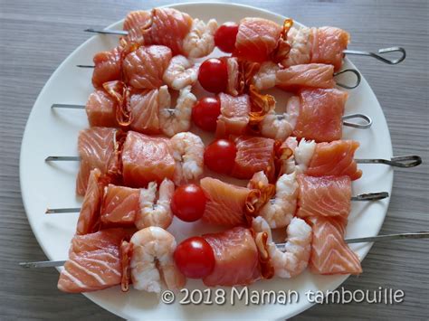 Brochette De Saumon La Plancha Maman Tambouille