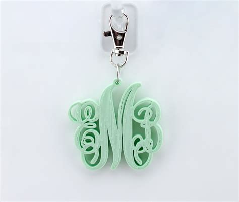 Customized Monogram 3d Printed Keychain Etsy Custom Monogram