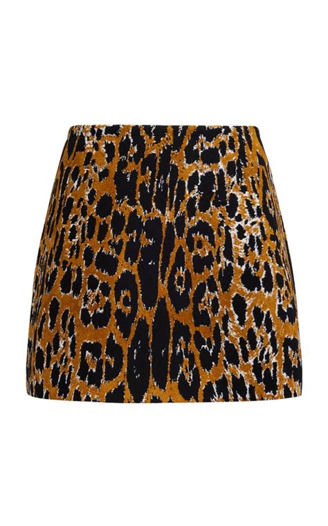 Alaïa Leopard printed Jacquard Knit Mini Skirt Fr 38 Animal