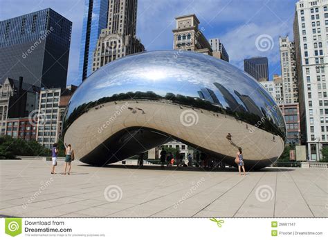 Chicago Bean Cloud Gate In Millennium Park Editorial Photography