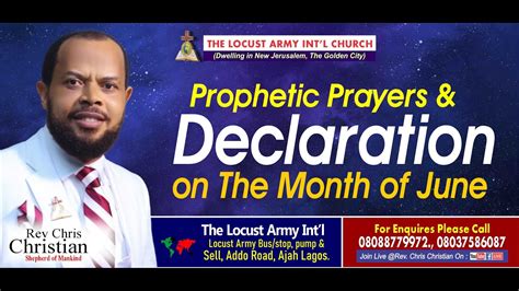 Rev Chris Christian Prophetic Prayers And Declaration On The Month