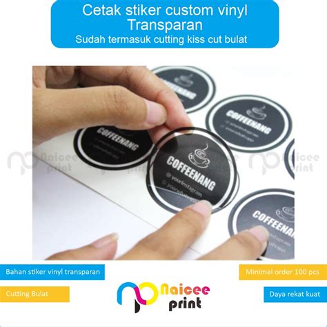 Jual Cetak Stiker Transparan Print Stiker Lebel Produk Logo Kue Makanan