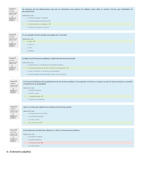 Respuestas Semana UNO Teoria DEL Delito Clinica De Derecho Penal 6