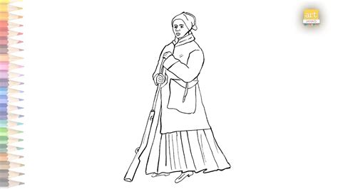 Harriet Tubman Sketch Drawing Easy How To Draw Harriet Tubman Full