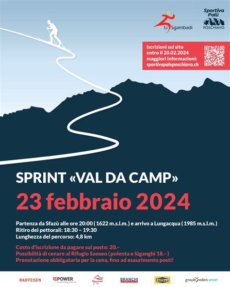 2024 Rinviato Sprint Val da Camp al 29 02 2024 Sportiva Palü