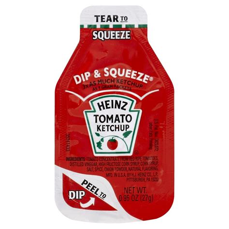 Heinz Single Serve Ketchup Dip And Squeeze Packet 27 Gr Container Pack Of 500