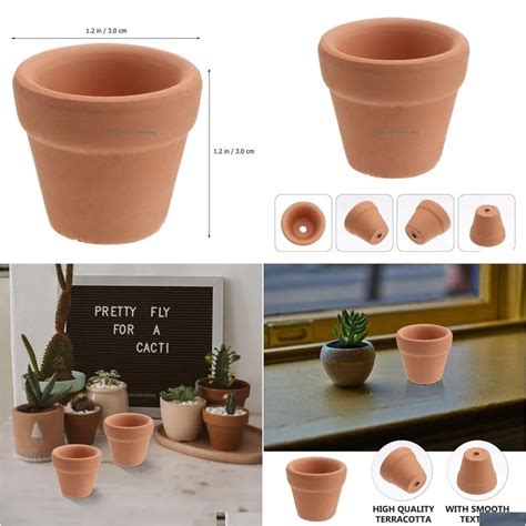 10 Mini Terracotta Terracotta Planters For Cactus Flowers And