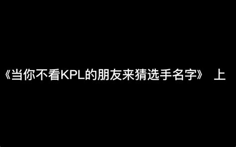 《当你不看kpl的朋友来猜选手名字》上 王terter 王terter 哔哩哔哩视频