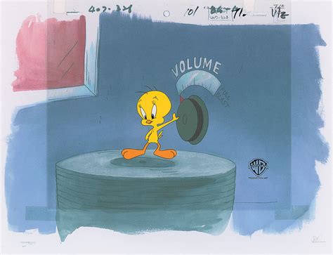 Tweety Bird Production Cel From A Warner Bros Cartoon Rr Auction