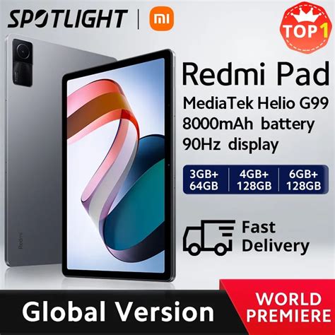 World Premiereglobal Version Xiaomi Redmi Pad Mi Tablet Mediatek