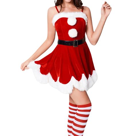 Buy Musuos Santa Claus Costume Women Santa Suit Christmas Fancy Dress ...