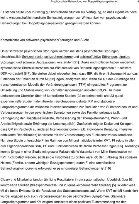 Ist Eine Wirksame Psychosoziale Behandlung Von Patienten Mit