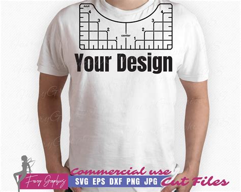 T Shirt Alignment Tool Printable Pdf Template Alignment Ruler Etsy