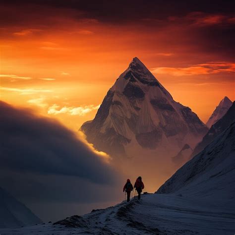 Premium Photo Evening Colored View Of Mount Everest From Gokyo Ri