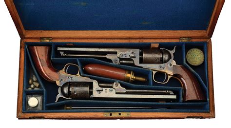 Lot Detail A STUNNING CASED PAIR OF COLT 1851 NAVY PERCUSSION