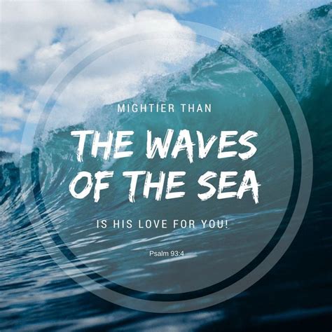 The Waves Of The Sea Is His Love For You Bible Verse On Blue Sky Background