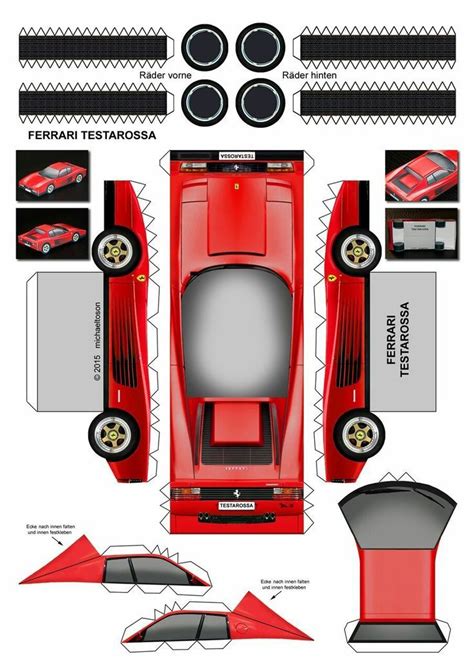 Ferrari Paper Model Car Paper Models Paper Toys Template