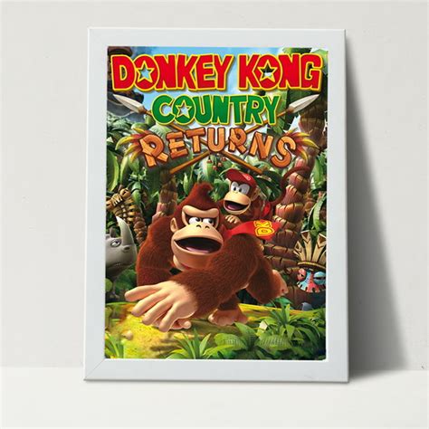 Quadro Decorativo Donkey Kong Contry Returns Acetato No Elo