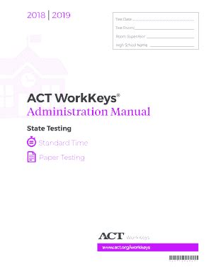 Fillable Online Act Workkeys State District Standard Time