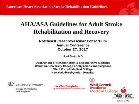 Pdf Aha Asa Guidelines For Adult Stroke Rehabilitation And Thenecc