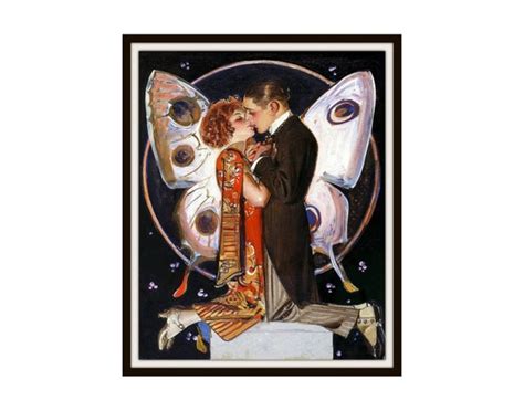 J C Leyendecker Butterfly Couple Magazine Art Etsy