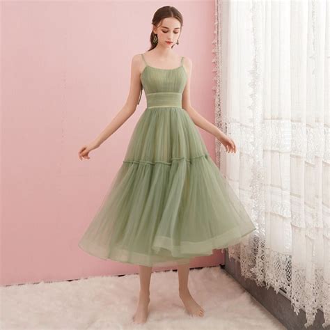 Modest Simple Sage Green Homecoming Graduation Dresses 2019 A Line