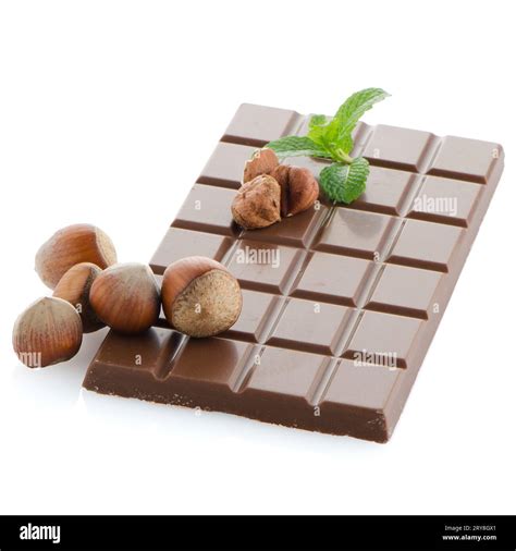 Chocolate Bar With Hazelnuts Stock Photo Alamy