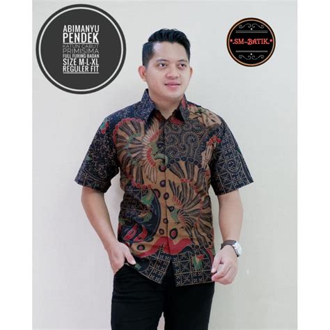 Jual Abimanyu Sm Sm Batiksoloamanah Baju Kemeja Batik Solo Pria Lengan