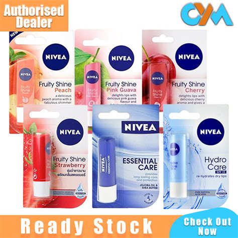 Nivea Caring Lip Balm Balsem Bibir Penyayang 4 8g Hydro Care Strawberry