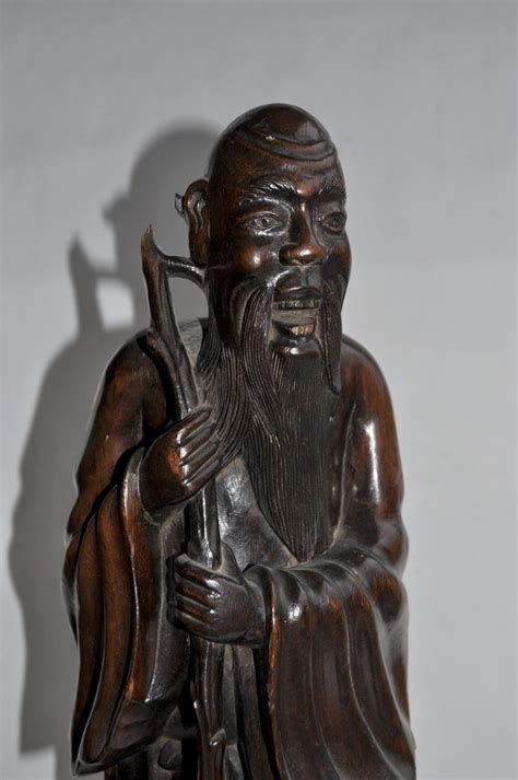 Proantic Sculpture Bois Chine Me Immortel