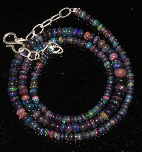 Ctw Strands To Mm Beads Necklace Genuine Ethiopian Welo Opal