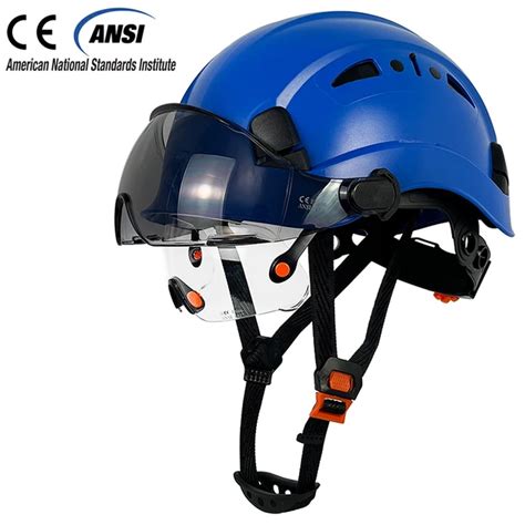 Construction Safety Helmet With Visor Built In Goggles For Engineer ABS