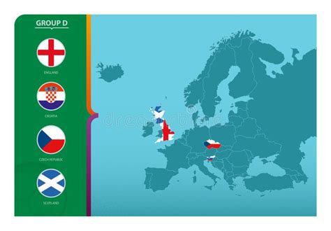 Mapa Da Europa Mapas Marcados Dos Países Que Participam No Grupo D