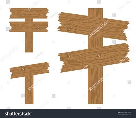 Illustration 3 Isolated Wooden Signs Your Stock Vector 190806626