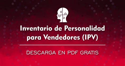 Inventario De Personalidad Para Vendedores Ipv Pdf Gratis