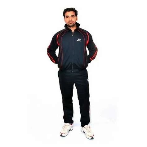 Black And Red Full Sleeves Mens Black Super Poly Track Suit At Rs 850