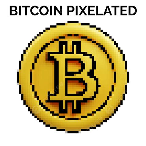 Pixel Style Cartoon Front View Cryptocurrency Btc Or Bitcoin Gold Coin With White Background ...