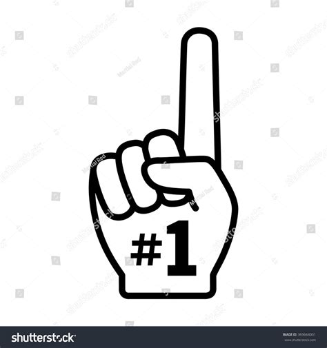 Number 1 One Fan Hand Finger Stock Vector 369664031 Shutterstock