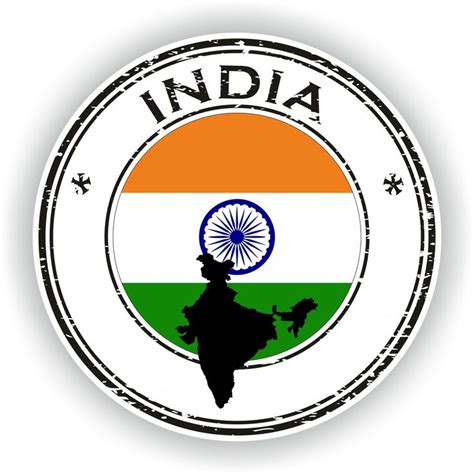 India Seal Sticker Round Flag For Laptop Book Fridge Guitar Motorcycle