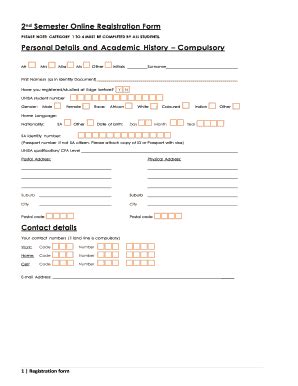 Fillable Online Ebs Co Nd Semester Online Registration Form Ebs Co