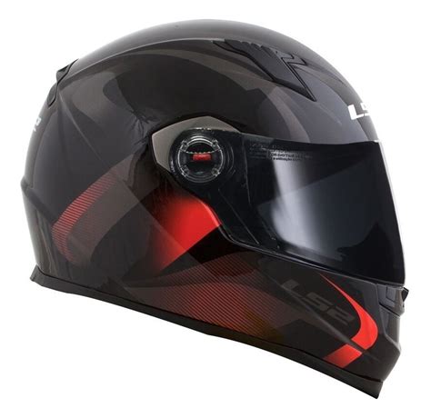 Capacete Ls Ff Velvet Preto Vermelho Viseira Extra Touca Ninja