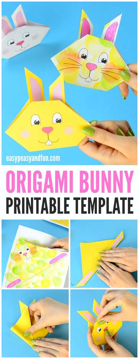 Origami Bunny Tutorial With Printable Template Bunny Templates