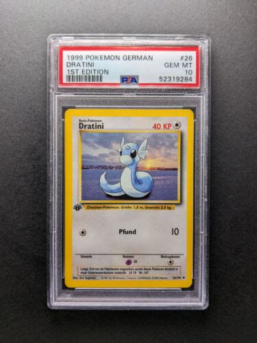 PSA 10 1999 Pokemon DRATINI 1 Edition 26 102 Base Set DE EBay