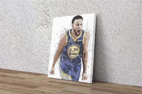 Stephen Curry Art Poster Golden State Warriors Basketball Hand Etsy