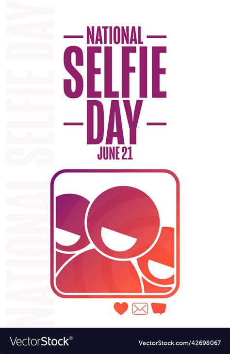 National Selfie Day June 21 Holiday Concept Vector Image