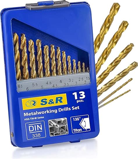 S R Metallbohrer Set 13 Stk 1 5 6 5 mm Industrie Qualität HSS G