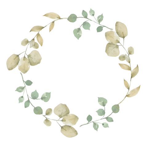 Leaf wreath watercolor 10829145 PNG