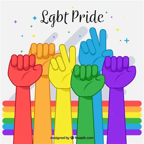 Fondo De Orgullo Lgbt Con Manos Coloridas Vector Gratis