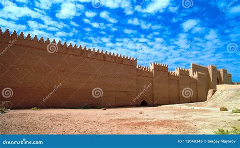 Ruins Of Processional Street Of Ancient Babylon In Hillah Iraq Stock